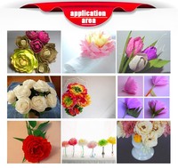 Feuilles de papier de soie de carte de feuille de construction colorées en PE biodégradable sérigraphie emballage cadeau de bouquet de fleurs sur un côté