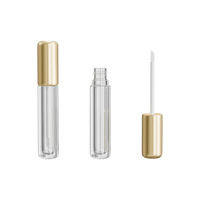 Tabung Lip Gloss Kosong dengan Tutup Emas dan Botol Transparan untuk Kemasan Lip Balm 4ml
