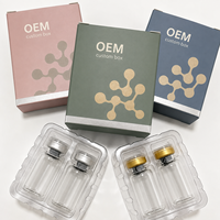 Boîte en papier carrée personnalisée pour cosmétiques, emballage de luxe, boîtes rigides avec revêtement UV, plateau insert blister pour ampoules, sérums et flacons de soin de la peau