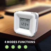 Réveil de bureau innovant à affichage numérique LCD multifonctionnel avec température, humidité et calendrier, design carré, vente directe d'usine