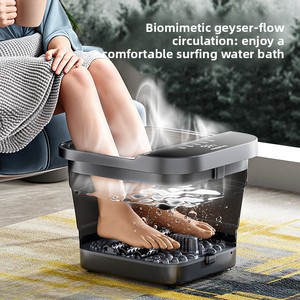Bain <span class=keywords><strong>de</strong></span> pieds électrique <span class=keywords><strong>pliable</strong></span> avec 6 rouleaux <span class=keywords><strong>de</strong></span> massage, chauffage circulant et bulles, pour adultes - Product Image 2
