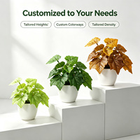 Tanaman Daun Anggur Plastik Artificial Real Touch Berkualitas Pabrik Profesional dalam Pot 26cm untuk Dekorasi Zona Game Verde Bush
