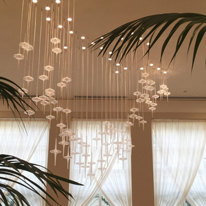 Tùy chỉnh dự án hiện đại treo đèn thiết kế thổi thủy tinh ánh sáng mặt dây chuyền cho sảnh lối vào phòng khách tiền sảnh đèn chùm - Product Image 6