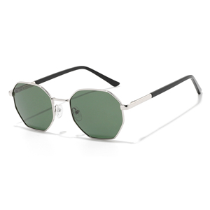 Gafas de Sol Unisex con Marco Metálico Octagonal, Lentes Marrones, Protección UV400, Estilo Moderno para Adultos - Product Image 4
