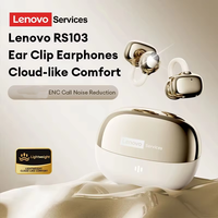 Écouteurs intra-auriculaires à clip ouvert Lenovo RS103 BT6.0, son surround basse, étanches, pour le gaming et le sport, sans fil TWS
