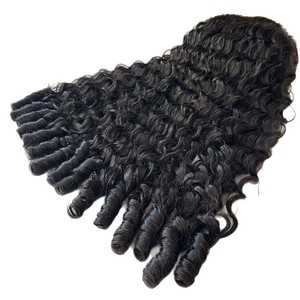 Perruque frontale 13*4 en <span class=keywords><strong>cheveux</strong></span> humains naturels <span class=keywords><strong>bouclés</strong></span> birmans, tissée à la main, double épaisseur, 20 pouces - Product Image 5