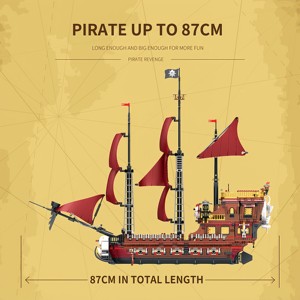 Rebrix 66010 Pirate Revenue Model Ship Queen Anne Building Block Ship Boys Assembly Puzzle Toy Model Kits - Product Image 5