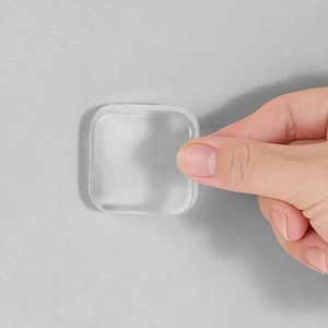 6 buah tombol pintu silikon pelindung dinding besar pegangan pintu bumper diri perekat persegi lembut bantalan penghenti pintu - Product Image 1