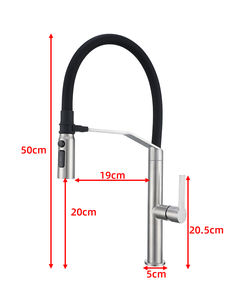 Robinet de cuisine en acier inoxydable écologique à aspiration magnétique, robinet extractible, robinet mélangeur d'eau pour évier commercial - Product Image 2