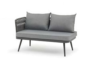 Ensemble <span class=keywords><strong>de</strong></span> salle à manger d'extérieur moderne et durable Elila avec canapé d'angle confortable, structure en aluminium et plateau <span class=keywords><strong>de</strong></span> table en pierre frittée, résistant aux intempéries pour <span class=keywords><strong>salon</strong></span> - Product Image 3