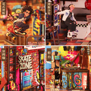 <span class=keywords><strong>Casa</strong></span> Pequeña para Armar, Modelo SL-25, <span class=keywords><strong>Casa</strong></span> en Miniatura para Competencia <span class=keywords><strong>de</strong></span> Skateboarding, Juguete Decorativo Hecho a Mano - Product Image 4