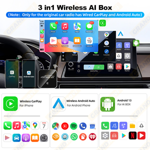 Grandnavi Multimedia AI Box 2G 16G Adaptador Inalámbrico CarPlay Apple Car Play Box WiFi de Doble Banda Bluetooth USB <span class=keywords><strong>para</strong></span> YouTube <span class=keywords><strong>Netflix</strong></span> - Product Image 2