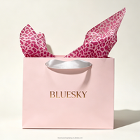 Sac cadeau de luxe en papier d'art avec poignée en ruban pour bijoux de mariage, montres et lunettes, idéal pour la vente au détail, avec papier de soie