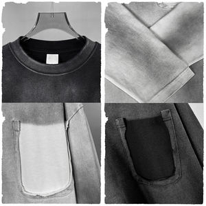 Camiseta de Cuello Redondo Holgada de Algodón 100% Pesado, Estilo Urbano, con Hombros Caídos, para Hombre, Venta al Por Mayor - Product Image 6