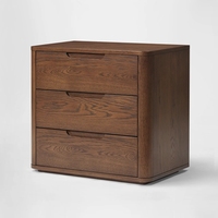 Nouvelle table d'appoint en chêne à 3 tiroirs de style français pour salon, table d'appoint de canapé en bois naturel, OEM ODM personnalisé