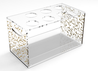 Porte-tasse en Lucite dorée, 1 pièce, calligraphie arabe, trois dimensions, personnalisé, acrylique