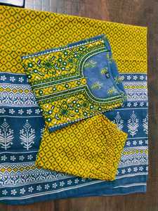 ชุดสูทคุณภาพพรีเมี่ยมสำหรับผู้หญิงผ้าคอตตอนแท้ปักลายสไตล์อินเดีย - Product Image 5