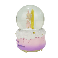 Enchanted Resin Moon Fairy Snow Globe-Décoration de bureau à veilleuse LED, cadeau de chambre magique pour les anniversaires et Noël des filles