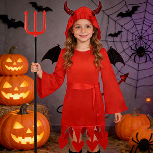 Disfraz <span class=keywords><strong>de</strong></span> Diablo para Niñas, Disfraz <span class=keywords><strong>de</strong></span> Halloween, Disfraz <span class=keywords><strong>de</strong></span> Cosplay Rojo, <span class=keywords><strong>Mono</strong></span> con Capucha, Vestido <span class=keywords><strong>de</strong></span> Demonio, Disfraz <span class=keywords><strong>de</strong></span> Muerte - Product Image 3