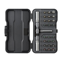 Jeu de tournevis à cliquet multifonction VETOOL pour usage domestique, 24-en-1, embouts multi-usages haute dureté, seau en acier S2