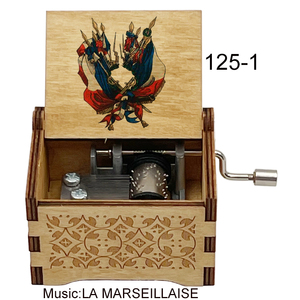 LA Marseillaise กล่องดนตรีมือหมุนทำจากไม้, กล่องดนตรีประจำชาติของฝรั่งเศสของที่ระลึกพิเศษสำหรับเพื่อนวันเกิดของขวัญคริสต์มาส - Product Image 2