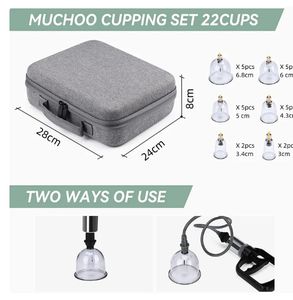 Ensemble de thérapie par ventouses Ensemble de ventouses sous vide Pots de physiothérapie de massage Médecine chinoise Hijama anti-<span class=keywords><strong>cellulite</strong></span> - Product Image 2