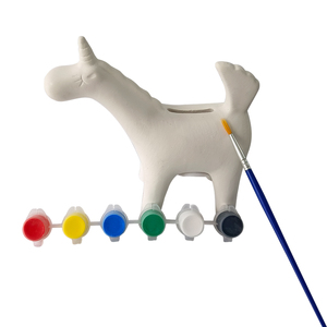 Elsas all'ingrosso salvadanai in ceramica bianca fai <span class=keywords><strong>da</strong></span> te vernici acriliche non tossiche cavalli in gesso giocattoli <span class=keywords><strong>da</strong></span> disegno divertenti - Product Image 3