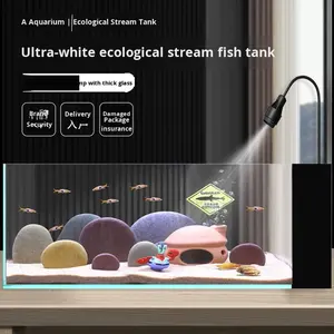 Acquario Moderno in Vetro per <span class=keywords><strong>Soggiorno</strong></span> e Ufficio - Vetro Ultra Bianco Rinforzato, Dimensioni Medie/Grandi, per Pesci Naturali Sudamericani - Product Image 4