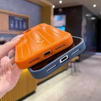 Funda de Teléfono de Lujo con Forma de Maleta de TPU+PC para 17 Pro Max/16 Pro Max/15 Pro Max, Soporte Magnético con Anillo, Diseño de Rayas de Equipaje, Acabado Mate