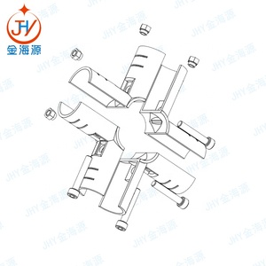 Connecteur métallique HJ-5 pour système de rayonnages tubulaires, ensemble de raccords métalliques à cinq voies pour applications industrielles en Chine - Product Image 5