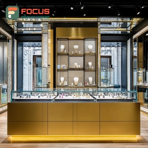 Fabricant de comptoirs de présentation de bijoux modernes sur mesure, vitrine de magasin de marque avec cadre en bois - Product Image 2