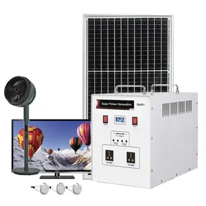 1000W 1.2KWH 2.4KWH Generadores de energía 12V 100AH Batería con controlador 220V AC 12V DC 5V USB Generador solar todo en uno