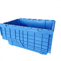 Caisse de distribution en plastique empilable avec couvercle, conteneur logistique en plastique pour supermarché