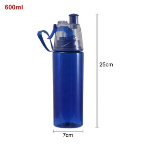 BPA Free Custom Logo 600ml Plastic <strong>Mist</strong> <strong>Spray</strong> Gym Sport <strong>Water</strong> <strong>Bottles</strong> with Portable Handle Rope &amp; Leak Proof Lids for Promotion - Product Image 4