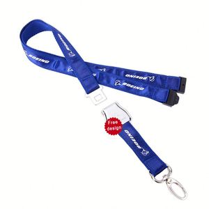 High Quality Personalized Custom Logo Aviation Neck Strap Silk Screen Printed <b>Polyester</b> Airline Air <b>Lanyard</b> for Staff - Product Image 1