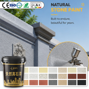 Pintura de Piedra Real de Blue Kingfisher International Paint Factory con Color Natural <span class=keywords><strong>para</strong></span> Paredes Exteriores de Hoteles y Resorts - Product Image 1