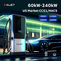 Cargador de CC para Vehículos Eléctricos INJET Ampax de 60kW-320kW, CCS1/CCS2/NACS, PLC de Desarrollo Propio, Nuevo, con OCPP 1.6J/2.0.1, Protección IP54