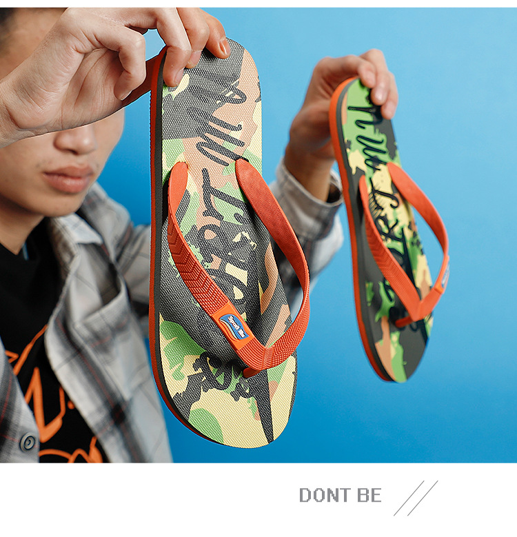 Custom Logo Design PE Filp Flops Men Summer Beach Shoes Printing Filpflops Slippers