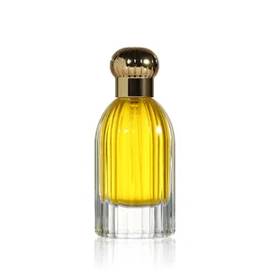 Wholesale Custom Round Perfume Bottle Crimp Neck Cylinder Empty Spray Botol Parfum 50ml 100ml Glass Perfume Bottle