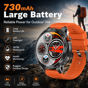 Montre connectée K69 avec écran AMOLED super grand de 1,75 pouce, modes sportifs, batterie ultra grande de 730 mAh, lampe torche LED, montre connectée sport - Product Image 2