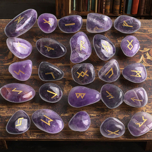 Набор натуральных кристаллов-рун, 25 шт., кварц, агат, кристаллы для ритуалов, рейки, исцеления, энергетические руны, резные изделия из кристаллов - Product Image 4