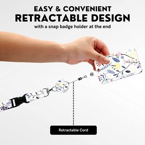 YOYO Dây Đeo Cổ Dây Đeo Cổ Tay Polyester In Thăng Hoa Bằng Pvc Có Thể Thu Gọn Với Ngăn Đựng Thẻ ID - Product Image 5