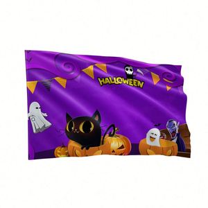 Drapeau décoratif en polyester 3x5 pieds sur le thème des festivals, anti-plis, design durable, impression numérique haute définition pour Halloween - Product Image 1