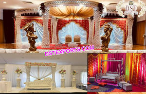 Decoración de Mandap para Bodas Royal Gujarati Bollywood, Compre Mandap de Fibra Tallada para Bodas Rajwada, Mandap de Fibra Tallada para Bodas Maharani, EE. UU. - Product Image 2