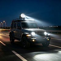 Phare de travail LED rond de 5 pouces à faisceau spot pour Jeep Wrangler, éclairage de toit tout-terrain