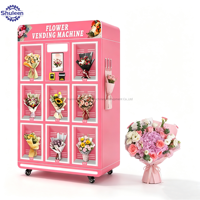 Distributeur automatique commercial de bouquets de fleurs avec paiement par pièces et réfrigération par compresseur, en libre-service
