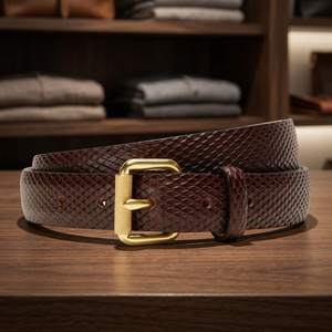 Durable Design Men's Vintage Cow Hide Leather Pin Buckle Square Belt 100% Genuine Leather Steel Waterproof Eco-Friendly Heavy - Product Image 1