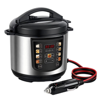 Cuisinière électrique à pression RV 12V 24V 12-en-1 avec cuve intérieure en acier inoxydable de 5L 6L, écran LED, menus prédéfinis à écran tactile couleur