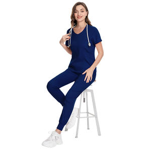 Uniformes de hospital elásticos informales, cómodos conjuntos de uniformes de enfermería para hombres y mujeres, <span class=keywords><strong>m</strong></span>édicos, enfermeras, traje de hospital - Product Image 4