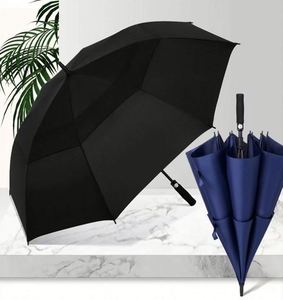 Promotional Automatic Open Golf Extra Large Oversize Double Canopy Vented <b>Umbrella</b> <b>Windproof</b> Waterproof - Product Image 1